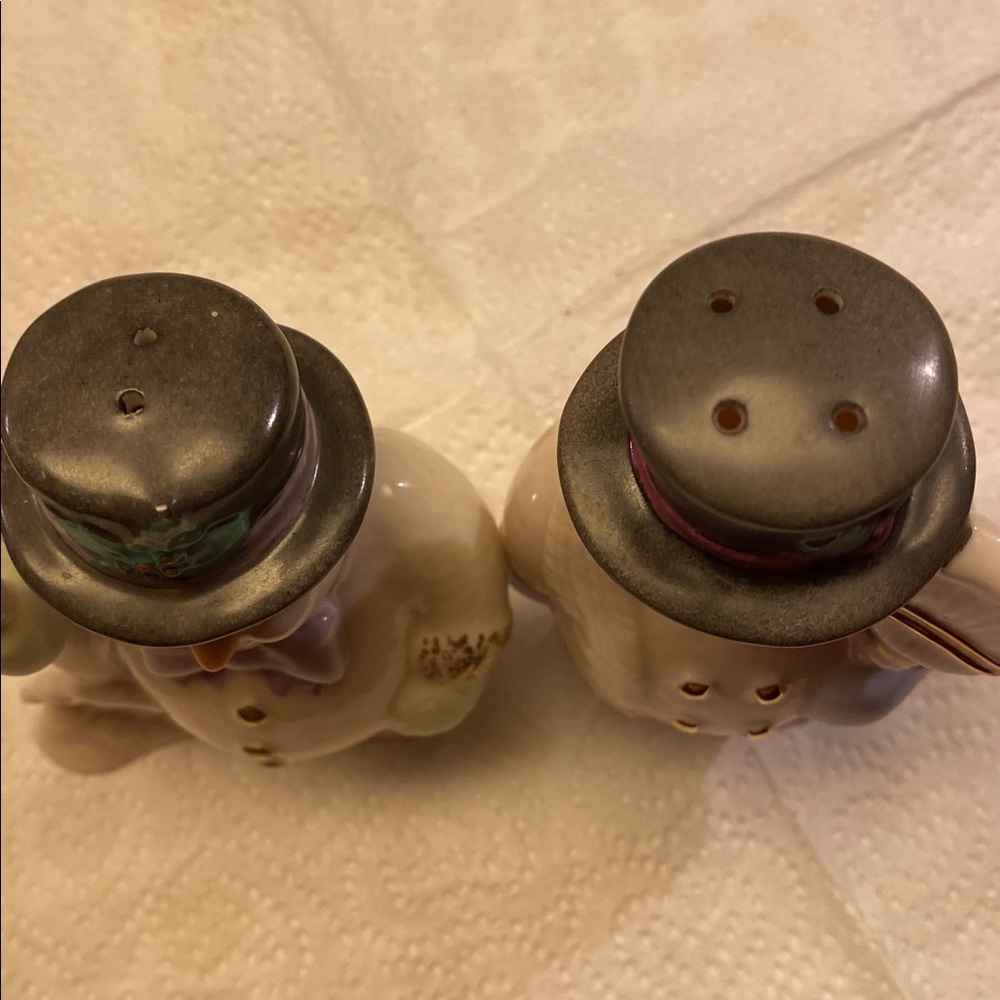 Lenox Salt and Pepper Shakers Snowmen Vintage - Picture 3 of 9